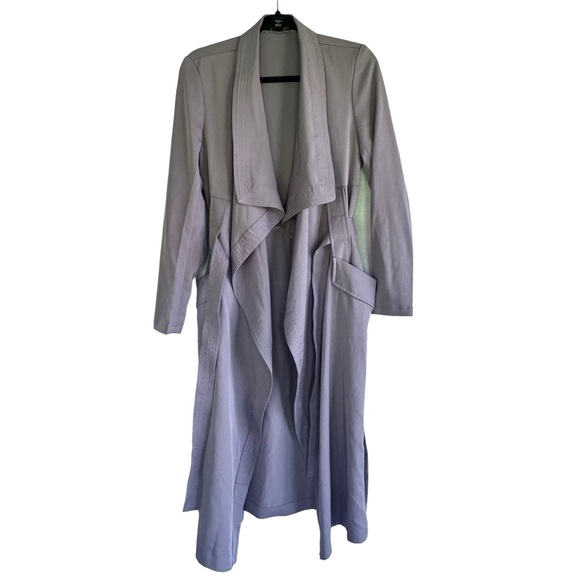 Revamped Waterfall Flowy Cardigan Belted Duster Trench Jacket Coat - Picture 5 of 7